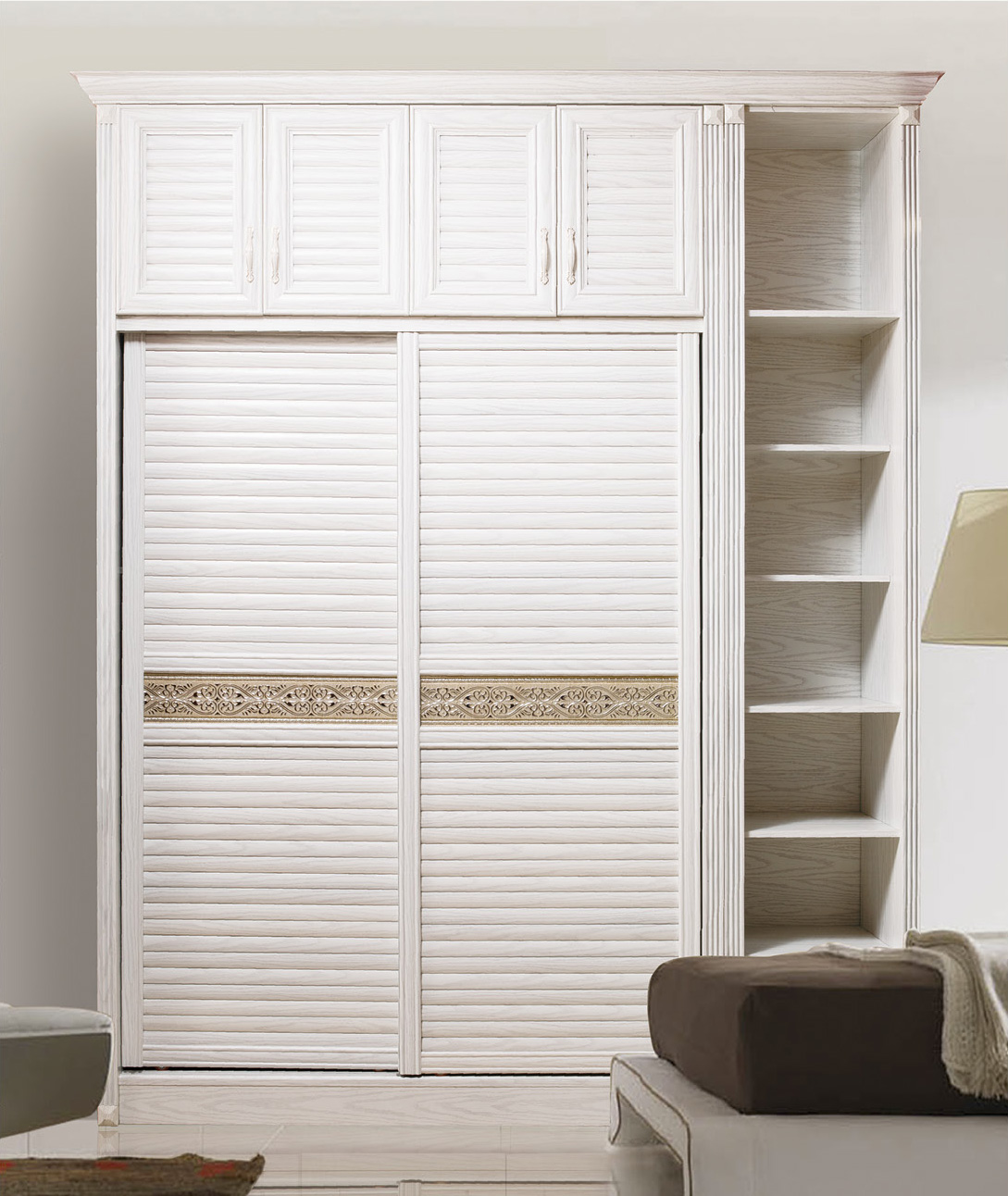 全鋁衣柜-02（風格：簡歐；顏色：暖白）