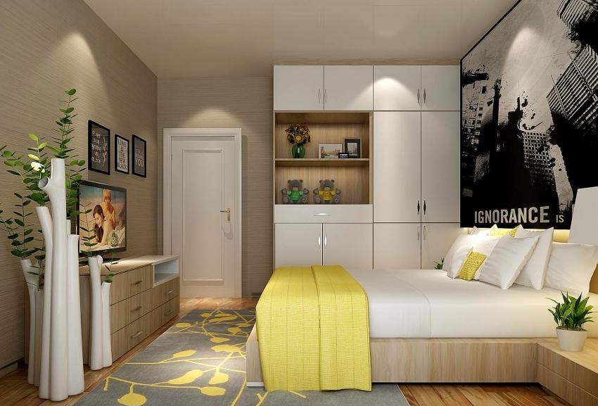 全鋁衣柜-01（風格：現代；顏色：暖白橡木）